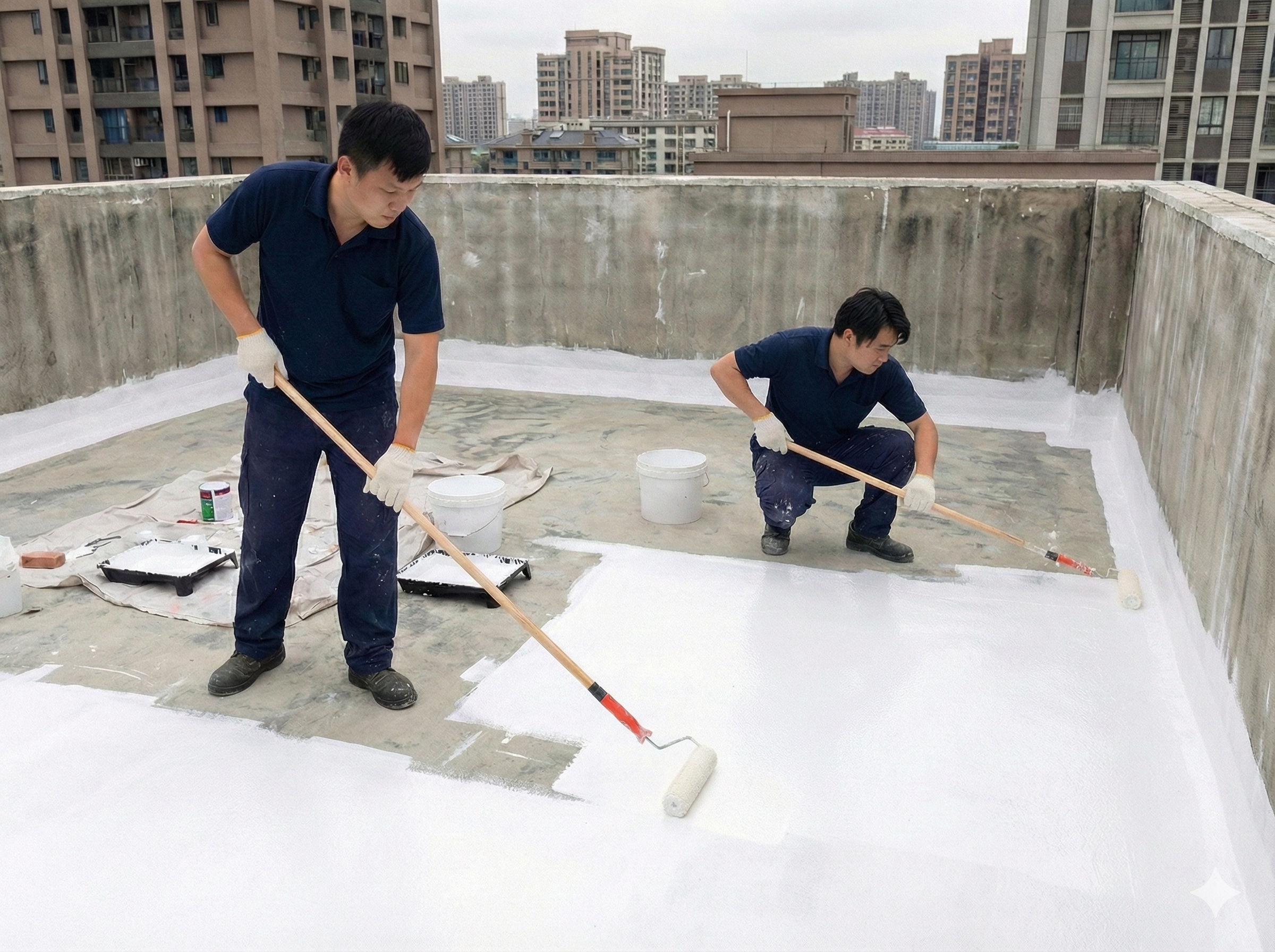 新竹屋頂防水工程-頂樓防水隔熱漆施工實拍