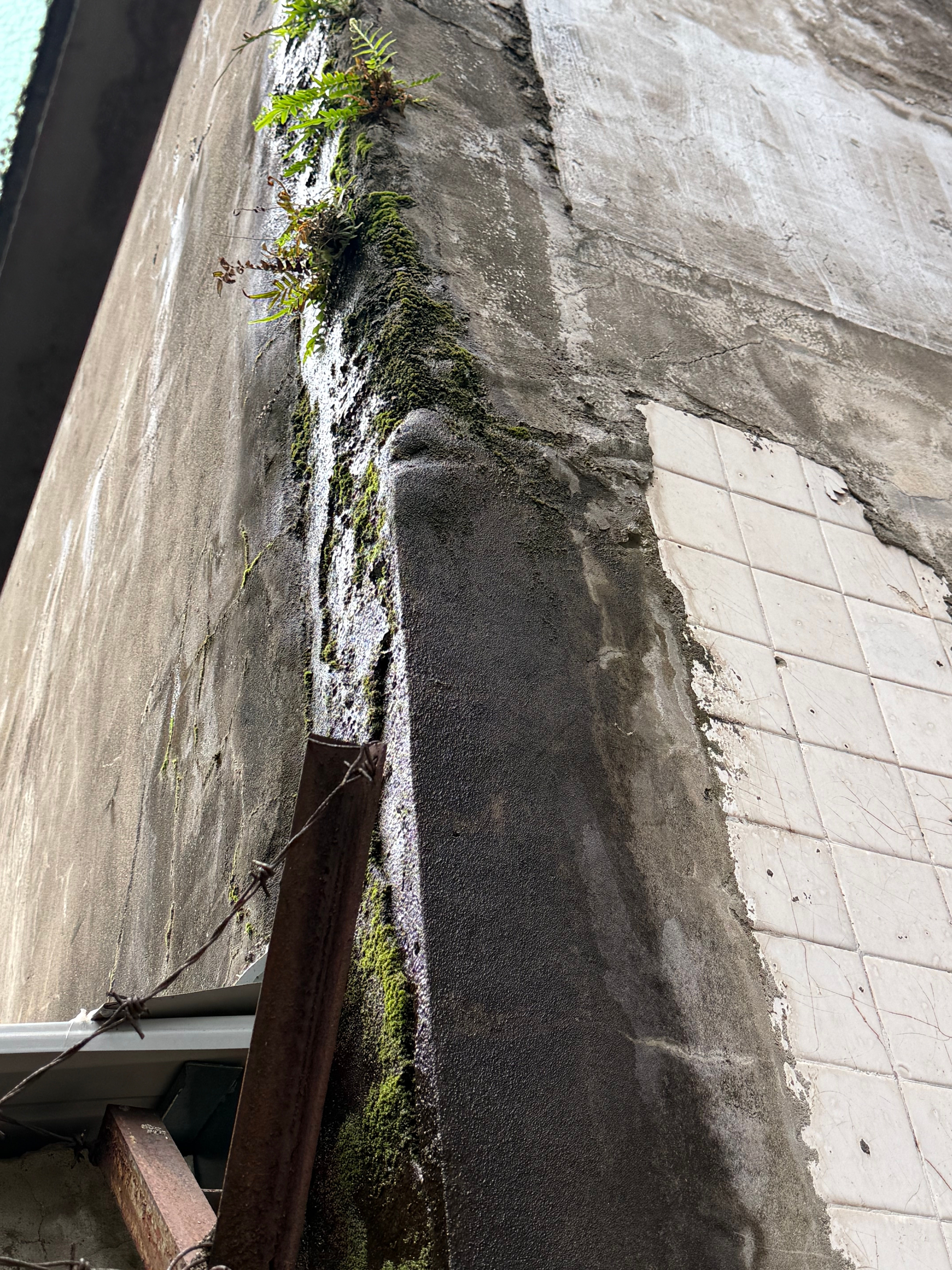 新竹外牆防水抓漏案例-屋內管路漏水造成外牆嚴重滲水